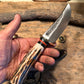 Treeman Big Bay  Hunter 5" Hammer Mark Blade Brass Premium Sambar Stag